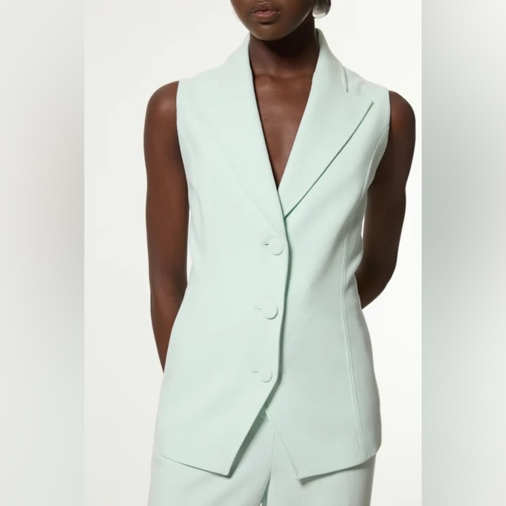 NWT KAREN MILLEN Compact Stretch Essential Tailored Vest Waistcoat Jacket (114)